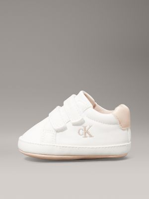 off white/pink baby velcro trainers for girls calvin klein jeans