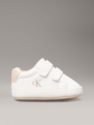 white baby velcro trainers for girls calvin klein jeans