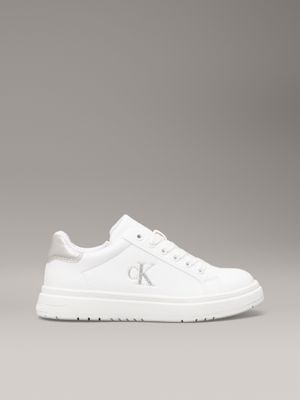 white kids zip trainers for girls calvin klein jeans