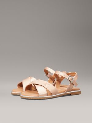 nude kids pearlised sandals for girls calvin klein jeans