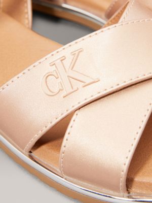 nude kids pearlised sandals for girls calvin klein jeans