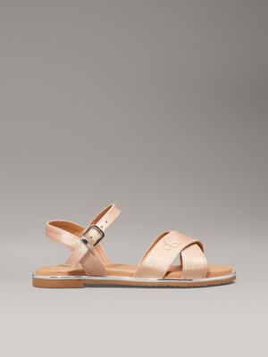 pink kids pearlised sandals for girls calvin klein jeans