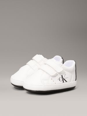 white / black baby velcro trainers for boys calvin klein jeans