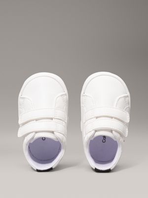 white / black baby velcro trainers for boys calvin klein jeans