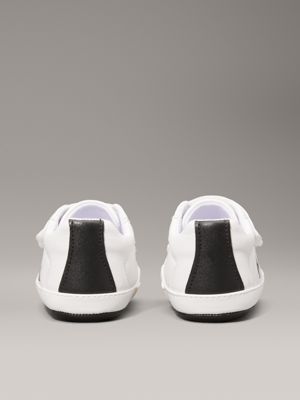 white / black baby velcro trainers for boys calvin klein jeans