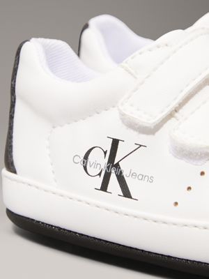 white / black baby velcro trainers for boys calvin klein jeans