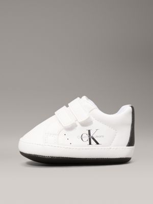 white / black baby velcro trainers for boys calvin klein jeans