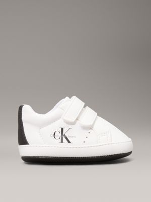 white baby velcro trainers for boys calvin klein jeans