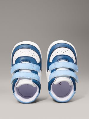 blue/white/light blue baby velcro trainers for boys calvin klein jeans