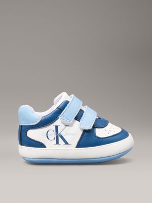 blue baby velcro trainers for boys calvin klein jeans