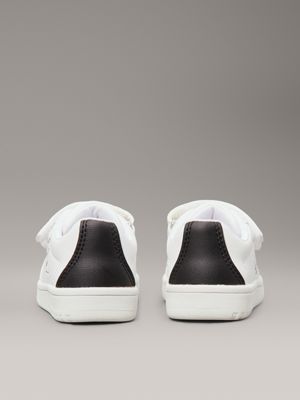 white / black kids and toddlers velcro trainers for kids gender inclusive calvin klein jeans