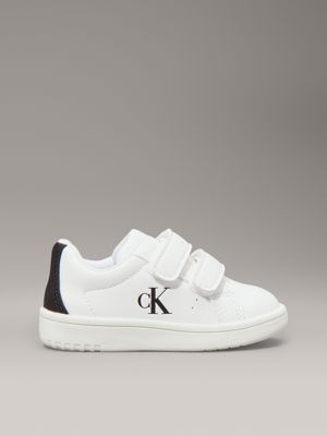 white kids and toddlers velcro trainers for kids gender inclusive calvin klein jeans