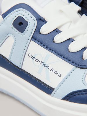 blue/white/light blue kids trainers for kids gender inclusive calvin klein jeans