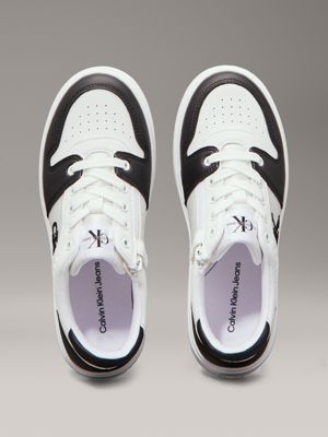 black / white kids trainers for kids gender inclusive calvin klein jeans