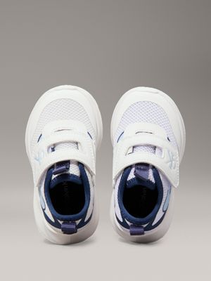 white/light blue/blue kids velcro knit trainers for kids gender inclusive calvin klein jeans