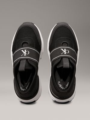 black kids slip-on knit trainers for kids gender inclusive calvin klein jeans