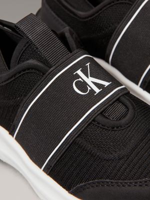 black kids slip-on knit trainers for kids gender inclusive calvin klein jeans