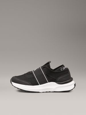 black kids slip-on knit trainers for kids gender inclusive calvin klein jeans