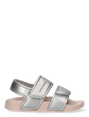 silver toddlers signature velcro sandals for girls 