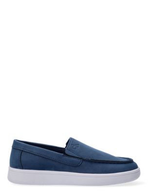 blue kids signature apron toe loafers for boys 