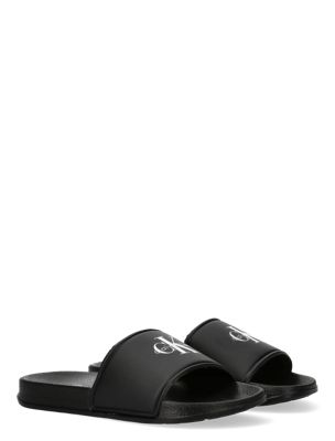 tongs avec logo emblématique pour enfant black pour enfants genre inclusif 