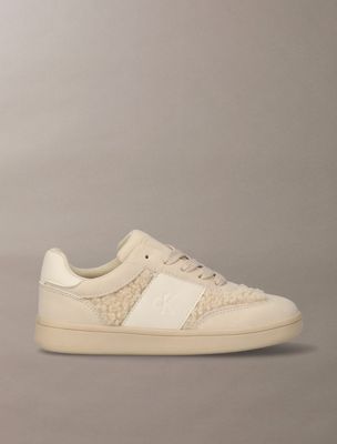 beige kids teddy signature trainers for girls 