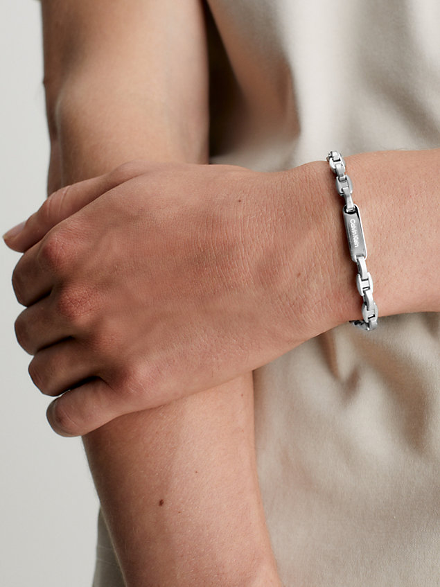 silver bracelet - bold metals for men calvin klein