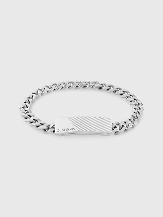 silver bracelet - architectural lines for men calvin klein