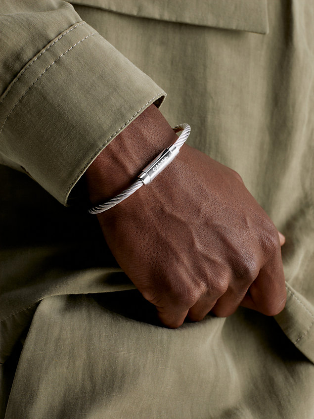 bracelet - modern grid silver pour hommes calvin klein