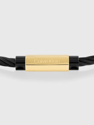 black twisted bracelet for men calvin klein