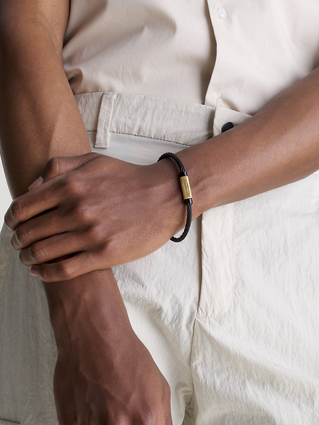 bracelet - modern grid black pour hommes calvin klein