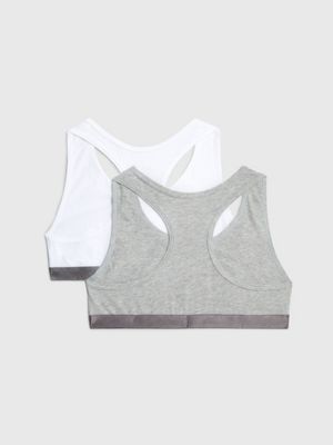 Calvin Klein Girls Grey & Black Bra Tops (2 Pack)