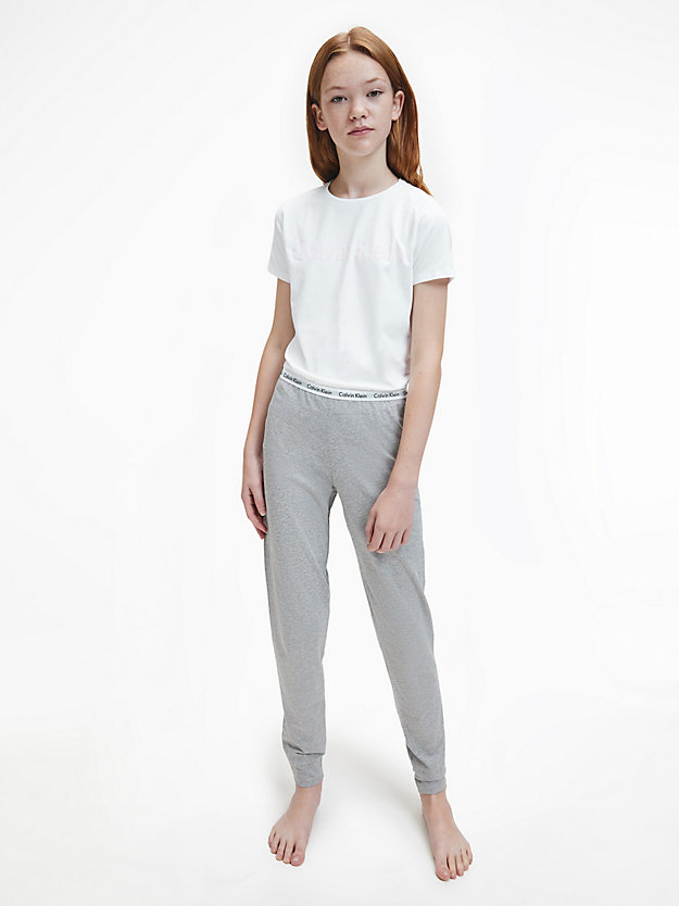 WHITE/GREY HTR Girls Pyjama Set - Modern Cotton for girls CALVIN KLEIN