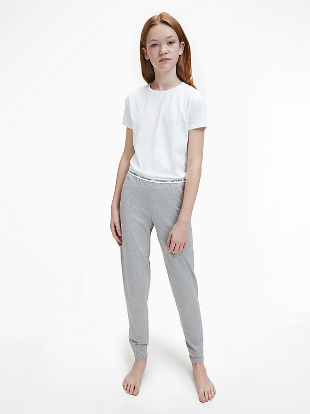 conjunto de pijama para niña - modern cotton white de nina calvin klein