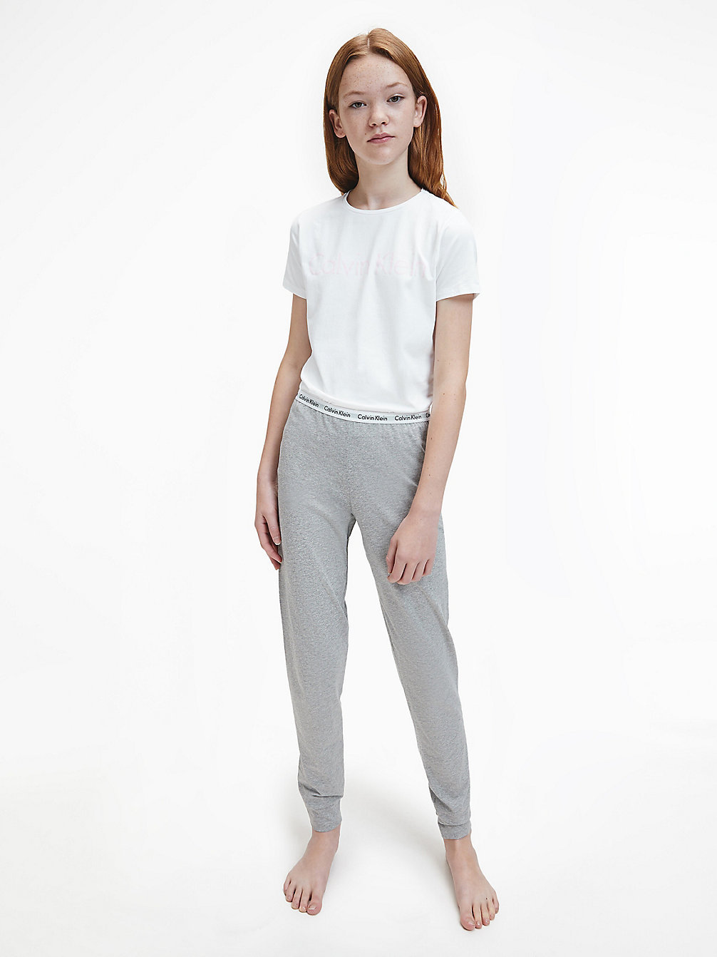 WHITE/GREY HTR > Meisjespyjama - Modern Cotton > undefined girls - Calvin Klein