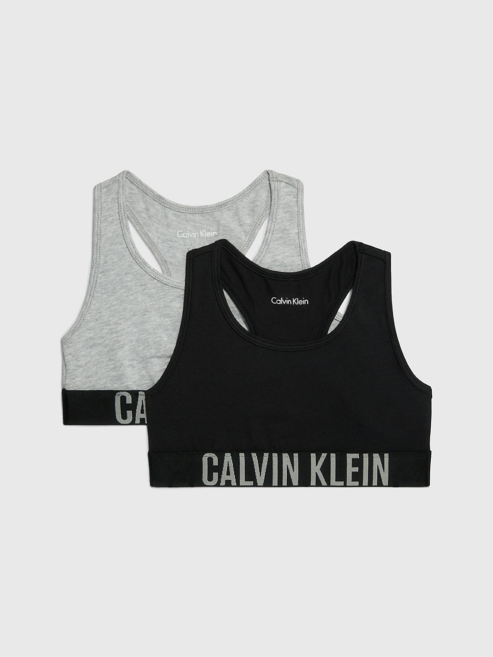 1 GREY HEATHER/ 1 BLACK 2 Pack Girls Bralettes - Intense Power undefined girls Calvin Klein