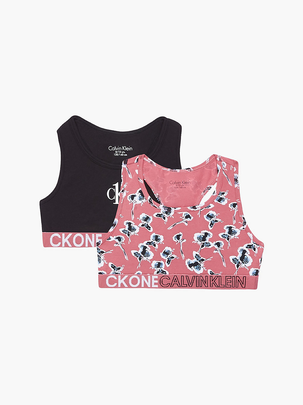 CKROSEPINKAOP/PVHBLACK 2 Pack Organic Cotton Girls Bralettes - CK One undefined girls Calvin Klein