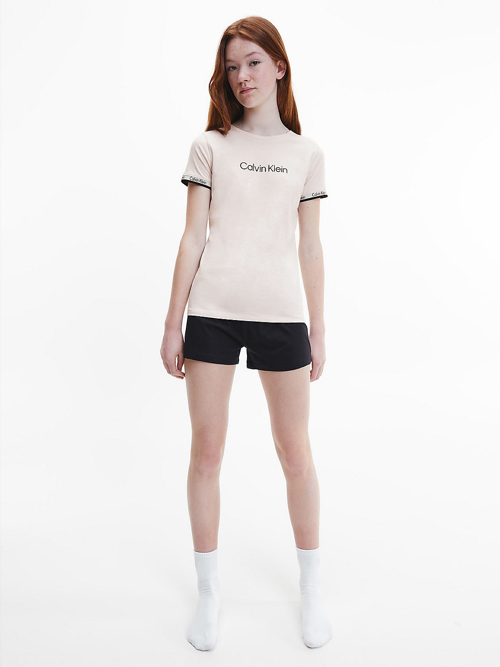 BEACHBEIGE/W/PVHBLACK Pyjama Met Short - Modern Cotton undefined girls Calvin Klein