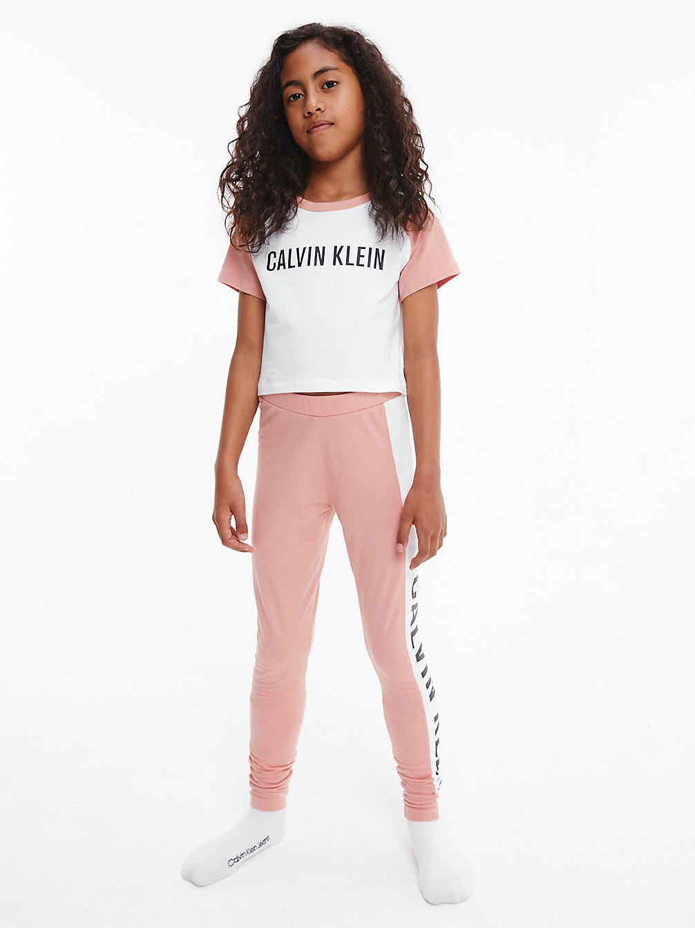 PINKMOCHA/W/PVHWHITE Pyjama-Set – Intense Power undefined Maedchen Calvin Klein