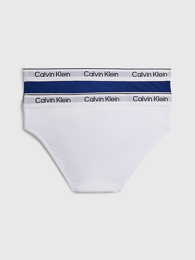 pvhwhite/boldblue 2 pack girls bikini briefs - modern cotton for girls calvin klein