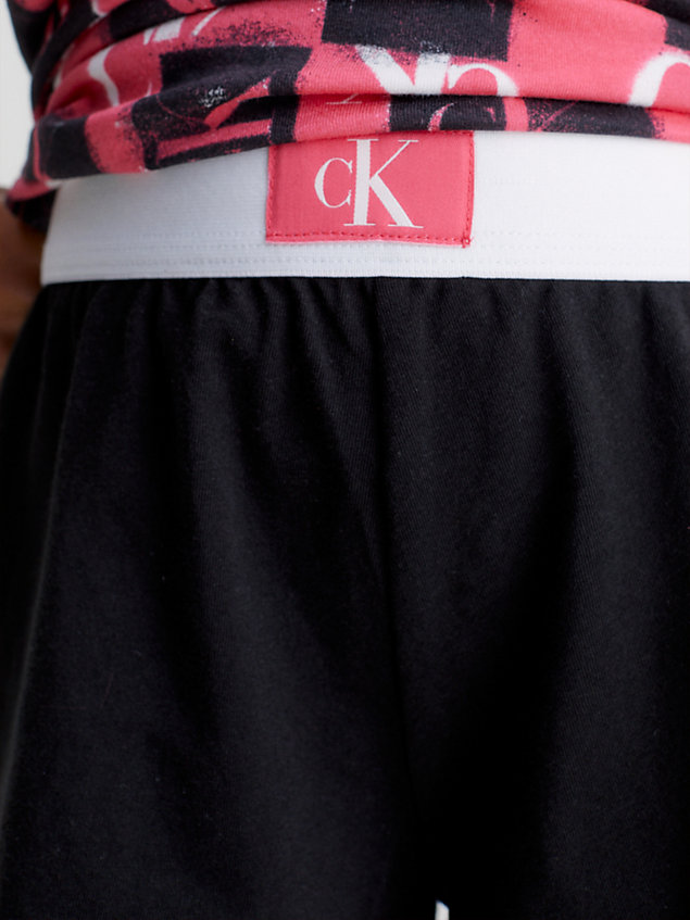 pink shorts pyjama set - ck monogram for girls calvin klein
