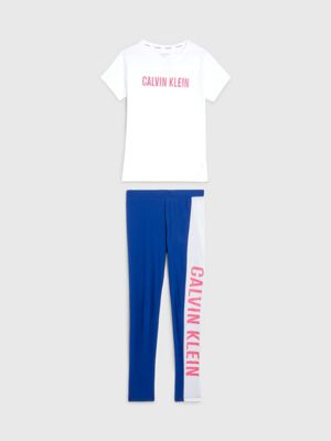 white pyjama set - intense power for girls calvin klein