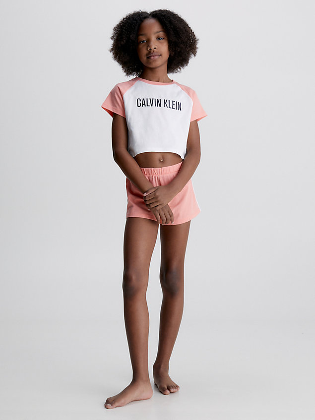 pink shorts pyjama set - intense power for girls calvin klein