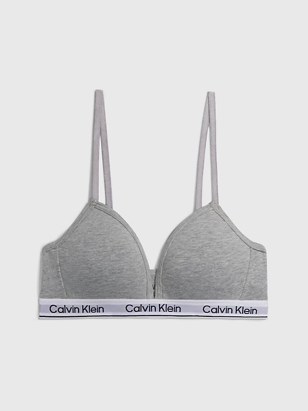 grey girls triangle bra - modern cotton for girls calvin klein