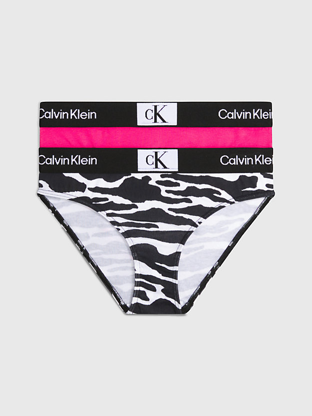 splittigerblackaop/brightpeony 2 pack girls bikini briefs - ck96 for girls calvin klein