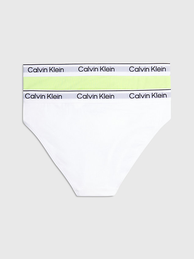 green 2 pack girls bikini briefs - modern cotton for girls calvin klein