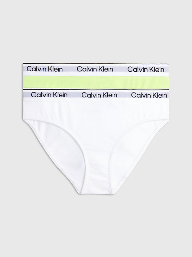 green 2 pack girls bikini briefs - modern cotton for girls calvin klein