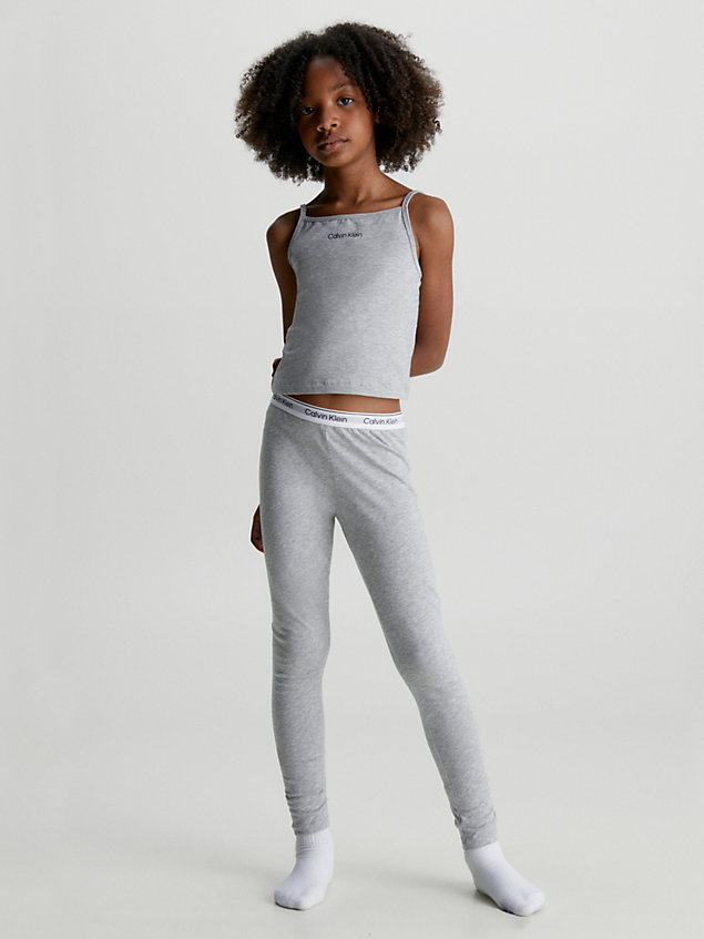pack de 2 leggings para niña - modern cotton grey de nina calvin klein
