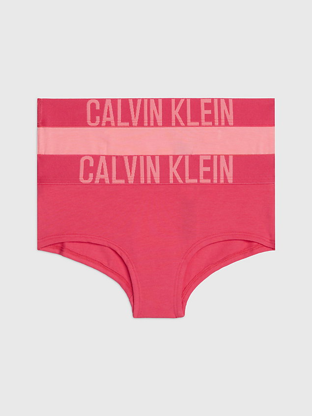 pink zestaw 2 par dziewczęcych majtek hipster - intense power dla dziewczynki - calvin klein