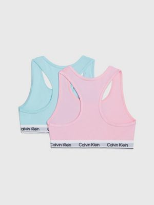 Calvin Klein Girls' Kids Modern Cotton Bralette, Multipack, Classic White/Heather  Grey, Large : : Clothing, Shoes & Accessories